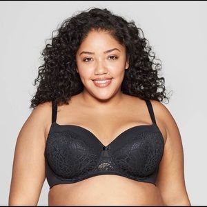 NWT Auden black lacy balconette bra